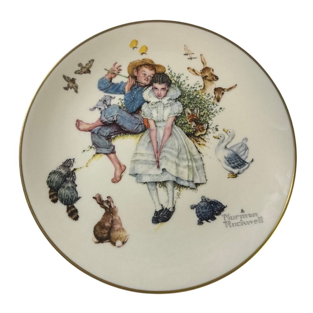 Gorham Norman Rockwell Collector Plate Spring - Sweet Song So Young